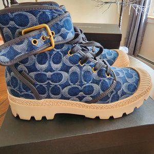 Mens coach denim boots!